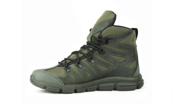 Тактичні черевики зелені, демісезонні, шкіряні, посилена п’ятка, прошиті, зручні для активного відпочинку Львів
