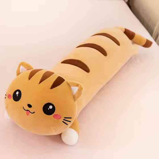 Мягкая игрушка кот-батон 70 см рыжый Длинный котик подушка обнимашка Антистресс кот батон Киев