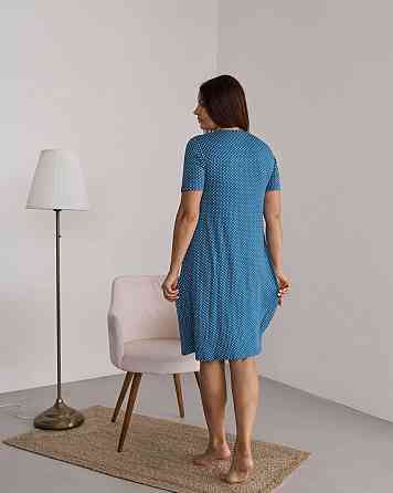 Сорочка домашня для вагітних — синя в горошок Nicoletta 7374 S Київ