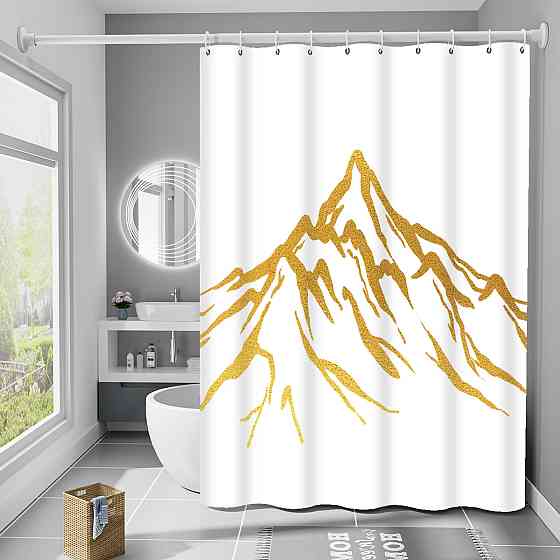 Шторка для ванны из полиэстера водонепроницаемая Bathlux 180x180 см с кольцами, занавеска для ванной комнаты Каменец-Подольский