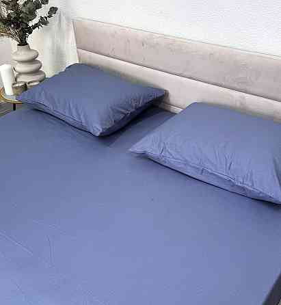 Ecotton Простирадло на резинці Ecotton 180х200 см із сатину (арт. 15-5205 Aqua Grey) синій Київ