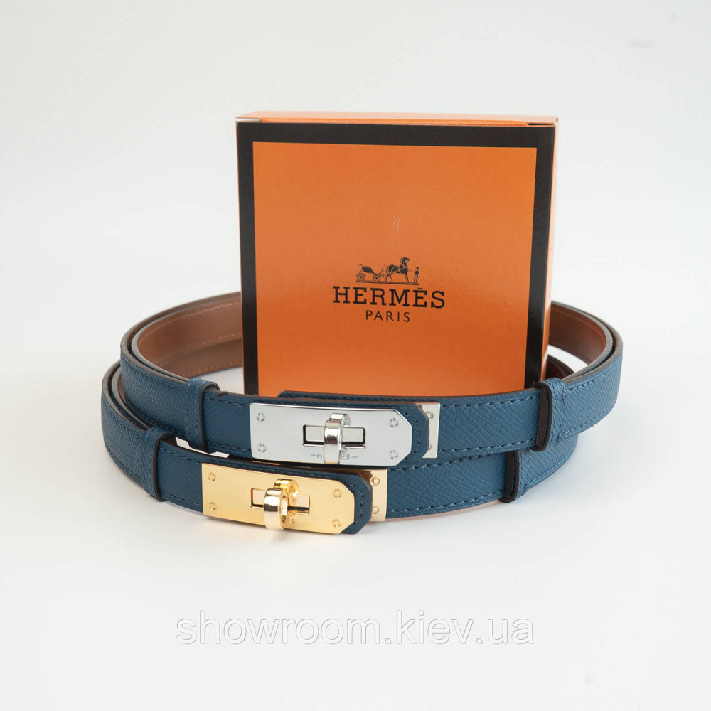 Жіночий ремінь шкіряний Hermes Гермес (280-2) синій Київ - фото 4