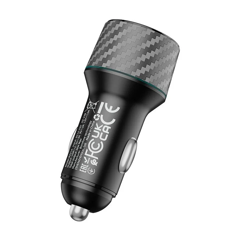 Автомобільний зарядний пристрій BOROFONE BZ21A Brilliant 36W dual port QC3.0 car charger Black Київ - фото 10