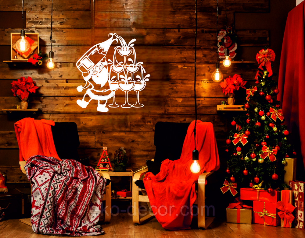 Декоративное настенное Панно «Дед Мороз», Декор на стену 90*84 см Киев - изображение 2