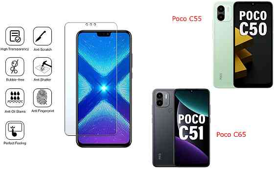 Защитное стекло NeoGlass для Poco C55, Poco C65 – ультрапрозрачное и устойчивое Киев
