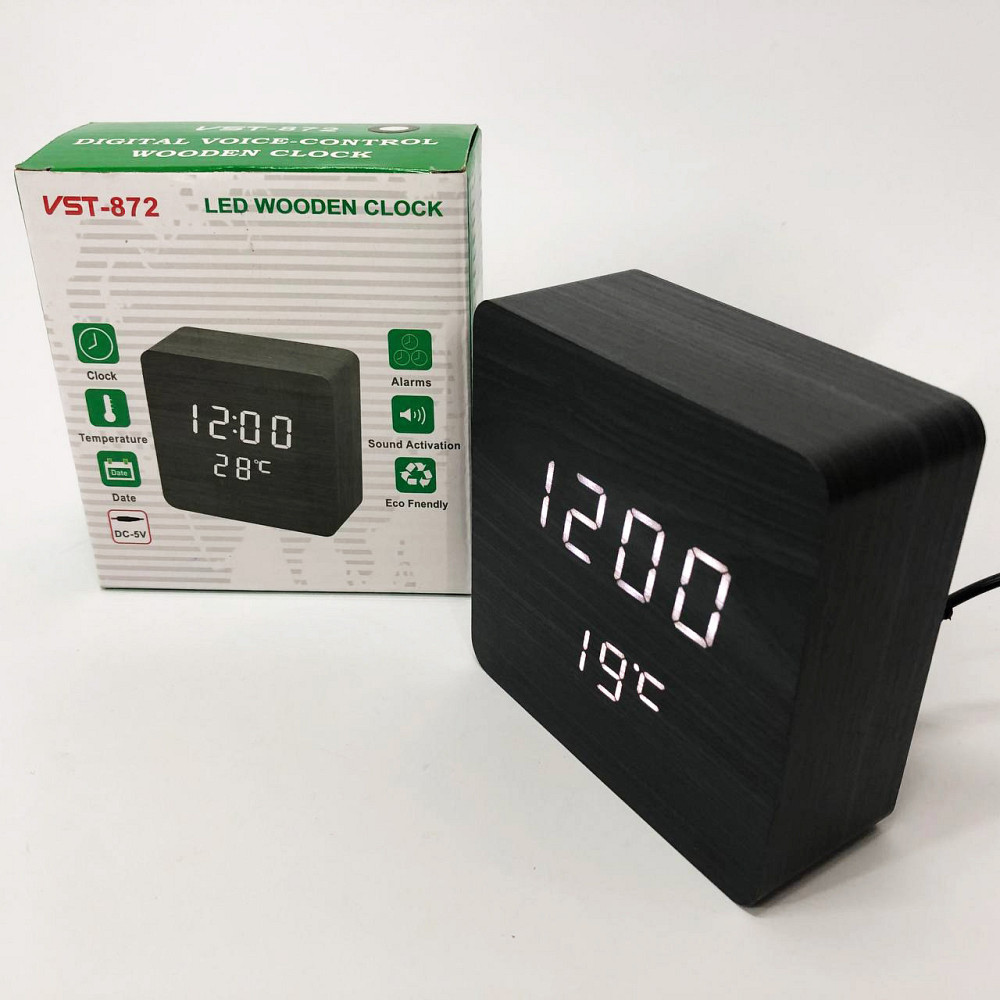 Часы с дисплеем температуры и влажности воздуха VST-872-6, Часы электронные с яркими EP-846 цифрами настольные Киев - изображение 1