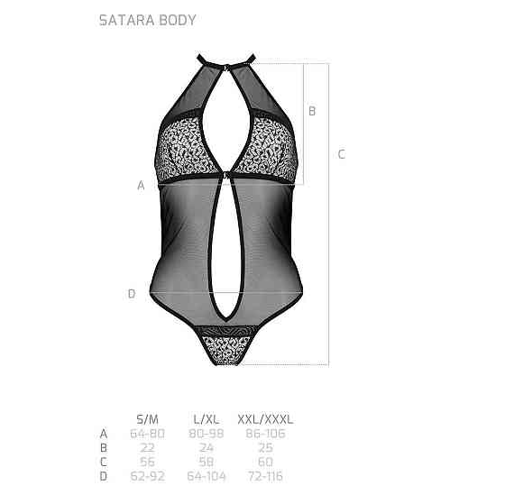 Сітчасте боді з мереживом на грудях Passion SATARA BODY S/M black Sex Aura Київ