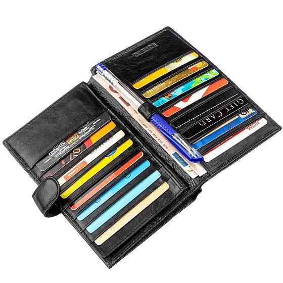 Гаманець-візитниця для чоловіків ST Leather 18831 Чорний Київ