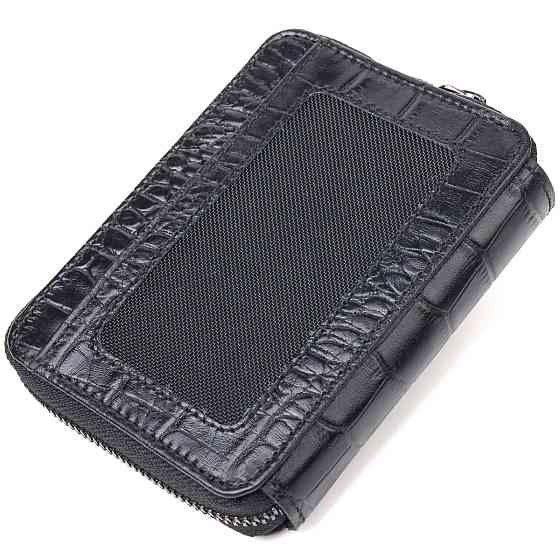 Практичное женское портмоне из натуральной фактурной кожи CANPELLINI 21491 Черное Киев