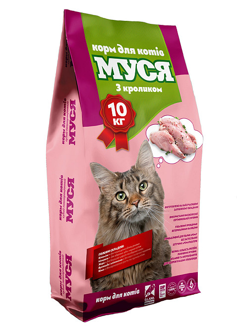 Корм для котів Муся 10 кг зі смаком кролика Вінниця - фото 1