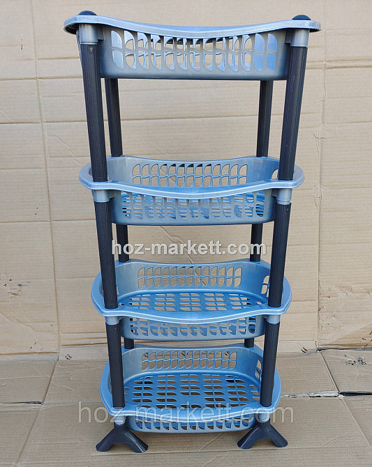 Полиця етажерка пластикова для ванної та кухні сіра Харків - фото 7