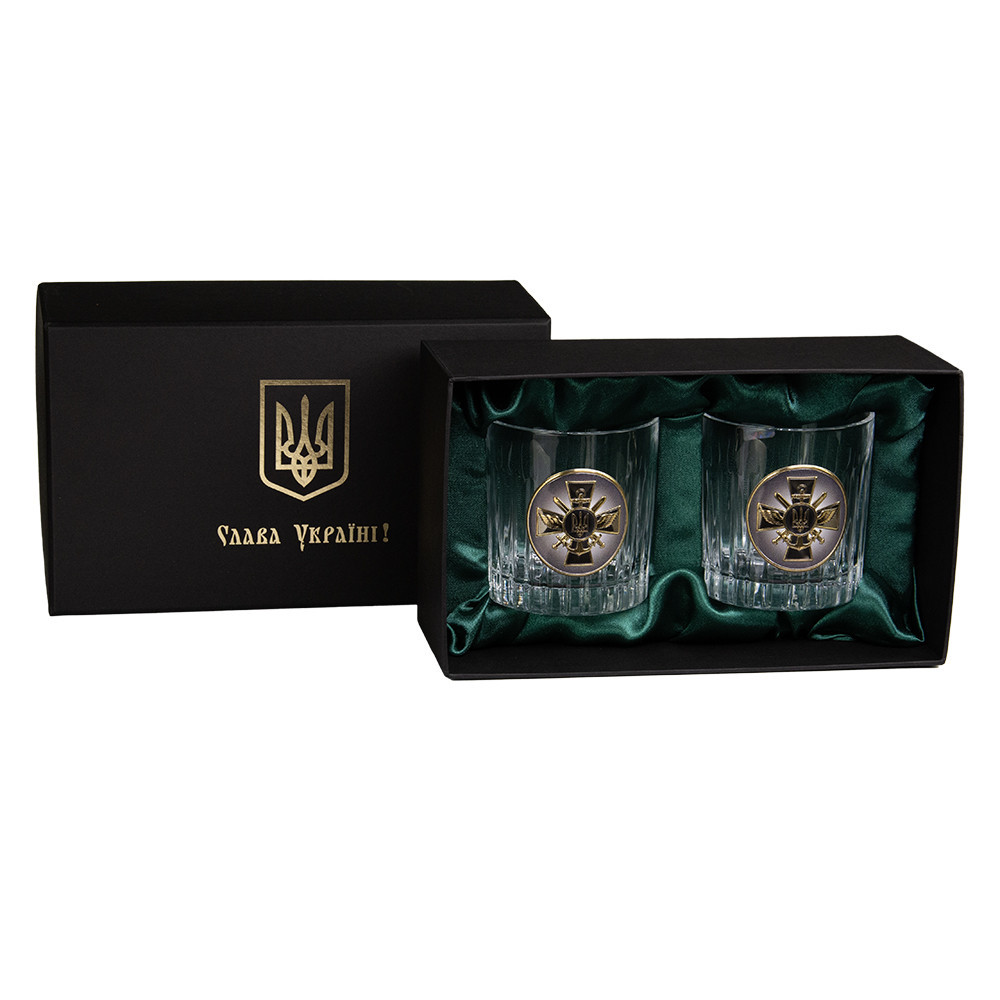 Набір келихів для віскі Boss Crystal Генштаб ЗСУ (2 шт.) Кришталь Київ - фото 1