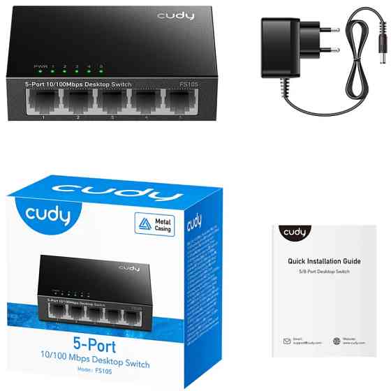 Комутатор Cudy FS105, 5 портовий 10/100 Mbps Metal Switch Вінниця