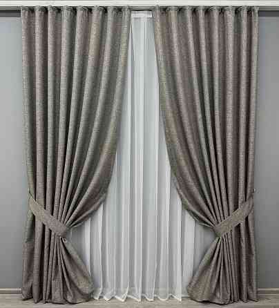 Комплект готовых штор VR-Textil ALORA-TON № 1871ш Серый 200х270см 2 шт (32-158) Киев
