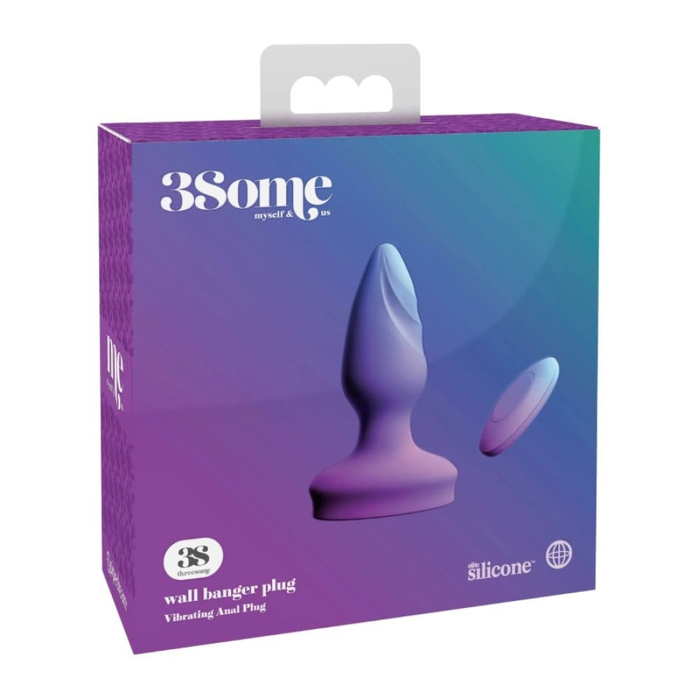 Анальная пробка с вибрацией Pipedream 3Some Wall Banger Plug, фиолетовая Sex Aura Киев - изображение 10