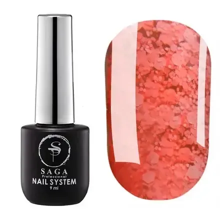 Гель-лак SAGA Marmelade №2 летняя коллекция оттенков мармелада (персиковый с хлопьями) 9 мл. Киев - изображение 1