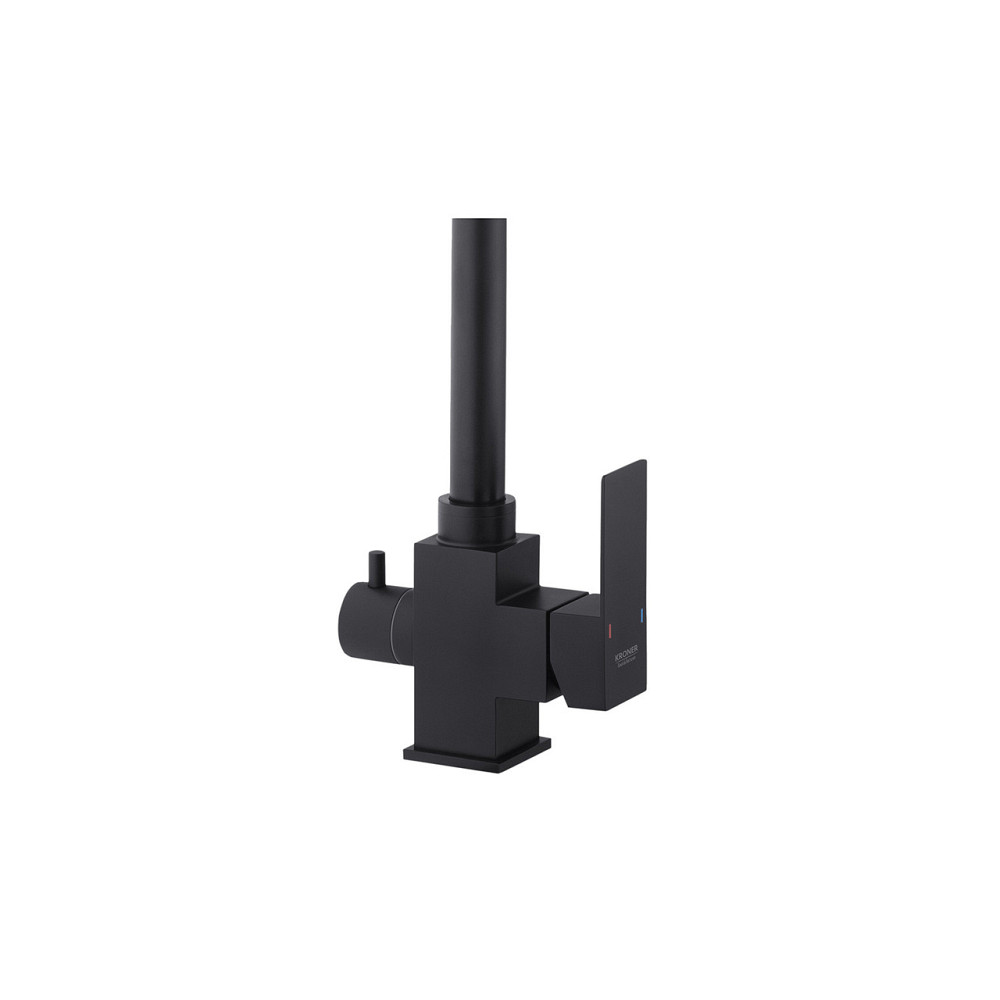 Смеситель для кухни с подключением к фильтру Kroner KRP Edelstahl Kubus - SCH03810 черный Киев - изображение 5