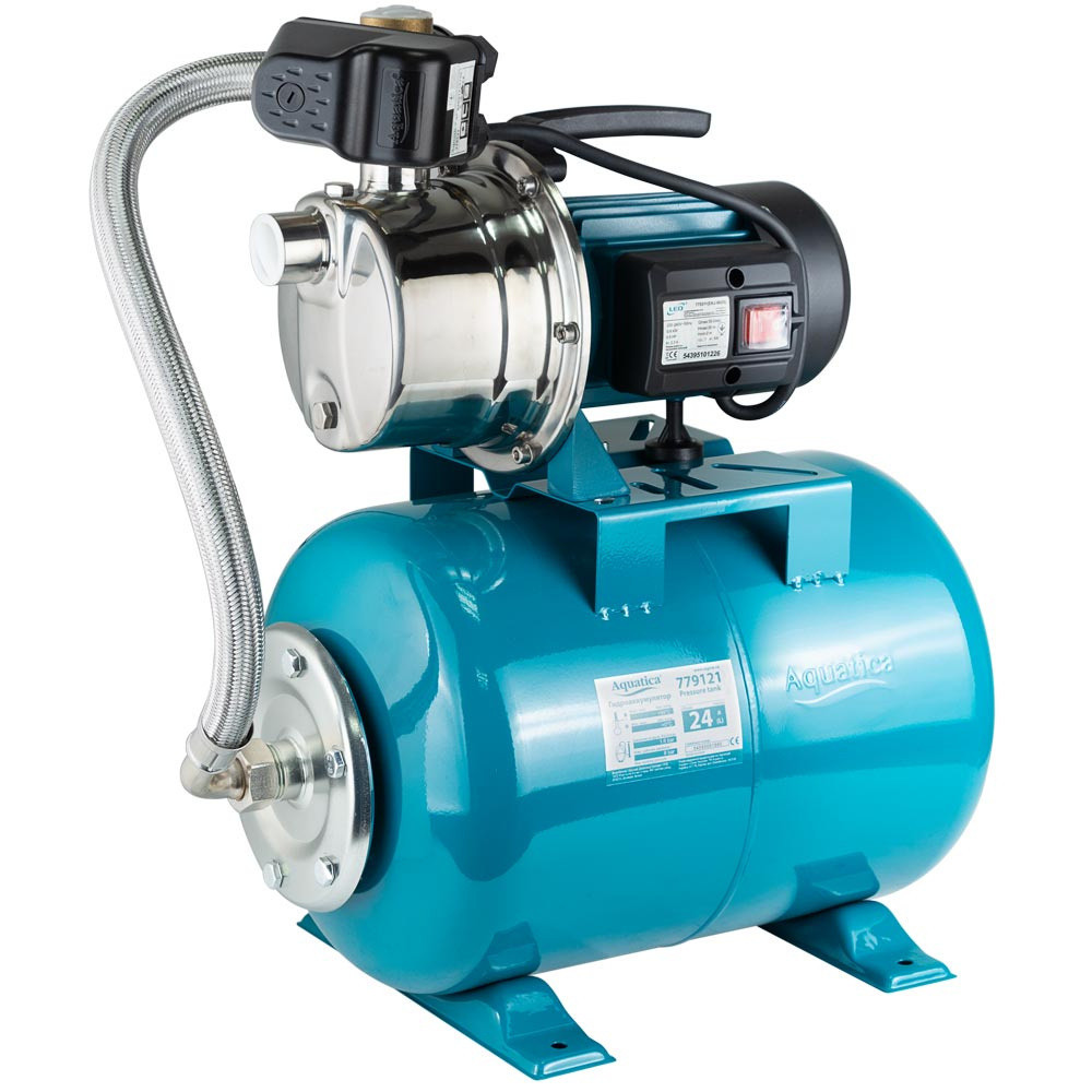 Станція 0.6кВт Hmax 35м Qmax 50л/хв (самовсмоктувальний насос нерж) 24л Україна AquaticaLEO EKJ-602SA5/UA Рівне - фото 1