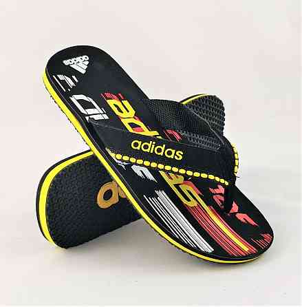 Чоловічі в'єтнамки Капці Adidas Шльопанці Чорні з Жовтим Шльопанці (розміри: 41,45) Дніпро