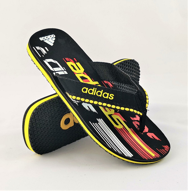 Чоловічі в'єтнамки Капці Adidas Шльопанці Чорні з Жовтим Шльопанці (розміри: 41,45) Дніпро - фото 5