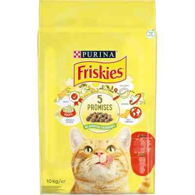 Сухой корм для кошек Purina Friskies с говядиной, курицей и овощами 10 кг (5997204569004) Винница