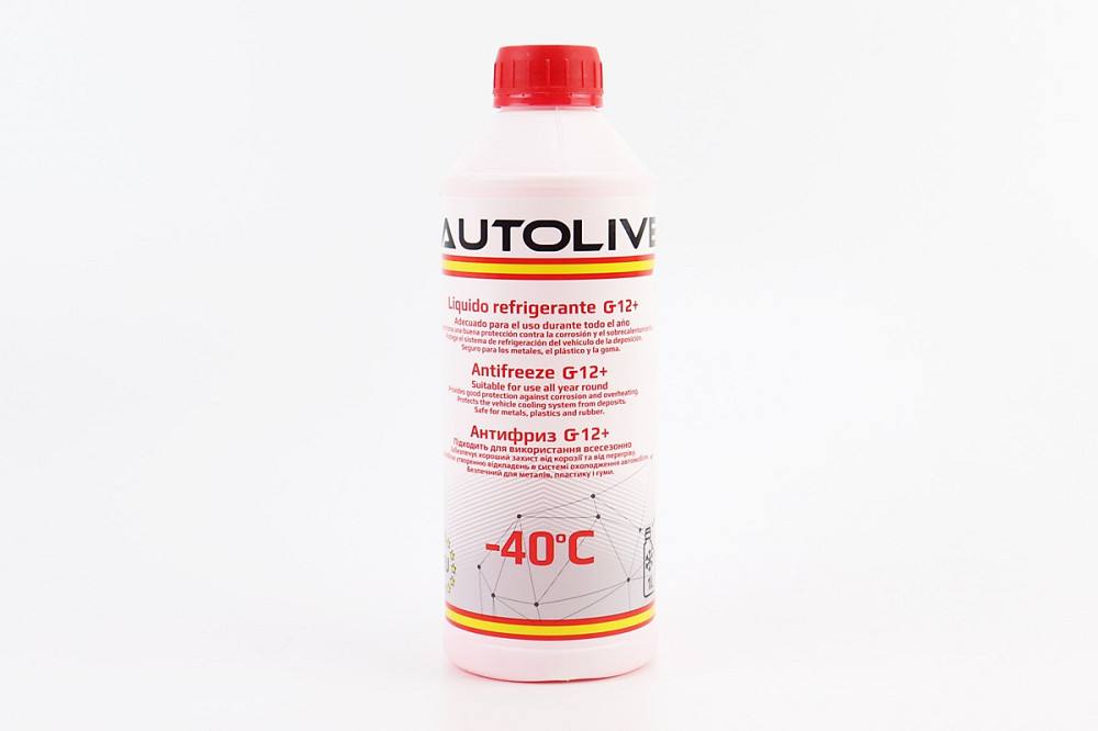 Рідина охолоджуюча -40°C "АНТИФРИЗ G12+", червониа 1L Бершадь - фото 1
