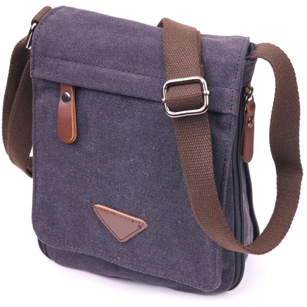 Вертикальная мужская сумка текстильная Черная (Vintage) Киев - изображение 11