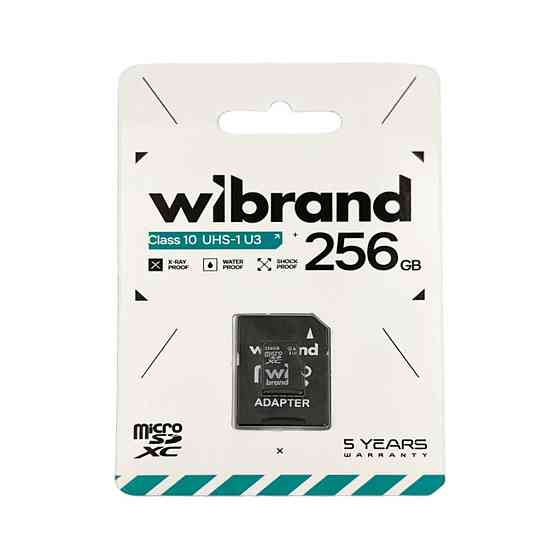 Карта пам'яті microSDXC (UHS-1 U3) Wibrand 256Gb class 10 (adapter SD) Одеса