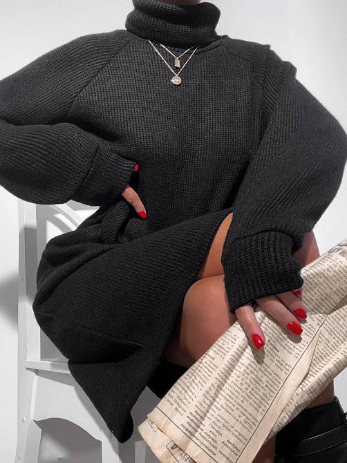 Жіноча стильна обʼємна тепла сукня щільна Ангора вʼязка Одеса - фото 3