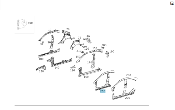 Mercedes-Benz  A1176300259 Стійка "B" права з частиною порога передніх та задніх дверей CLA C117 Одеса