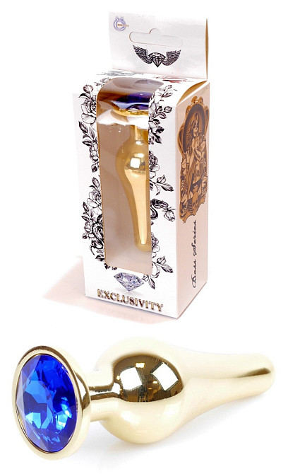 Анальна пробка Boss Series - Jewellery Gold BUTT PLUG Dark Blue, BS6400068 Sex Aura Київ - фото 1