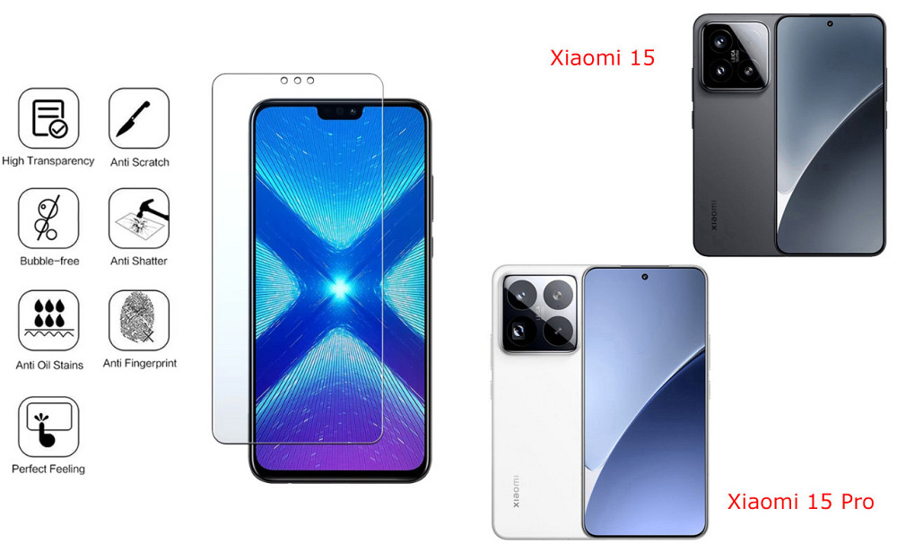 Захисне скло NeoGlass для Xiaomi 15, Xiaomi 15 Pro – надпрозоре та стійке Київ - фото 4