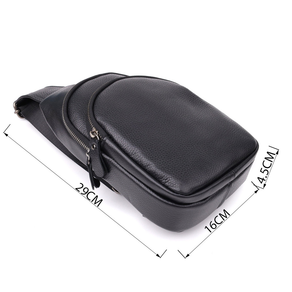 Мужская сумка через плечо из натуральной кожи Черный (Vintage) Киев - изображение 7