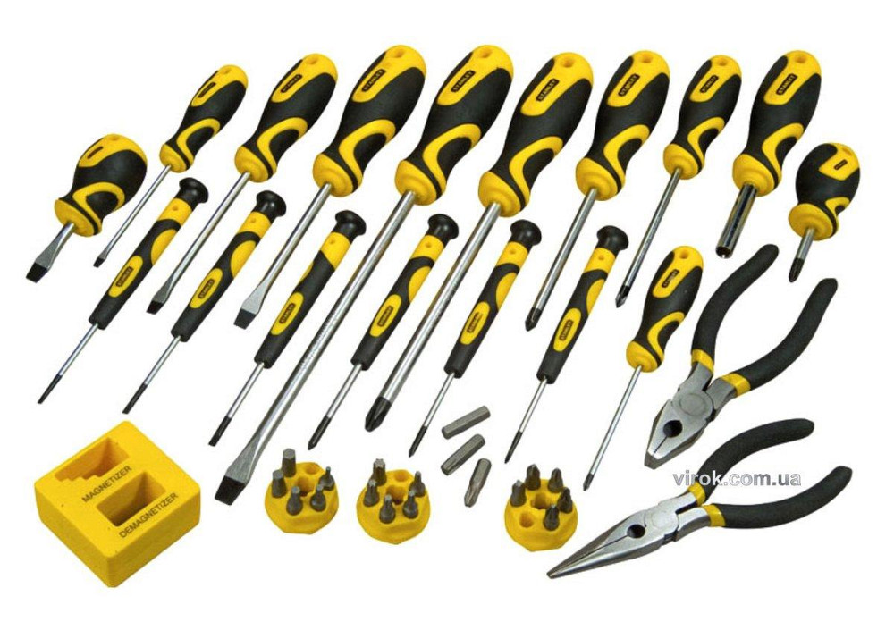 Набір викруток і насадок STANLEY : сумка, плоскогубці, магнітезатор, 39 елементів. Одеса - фото 1
