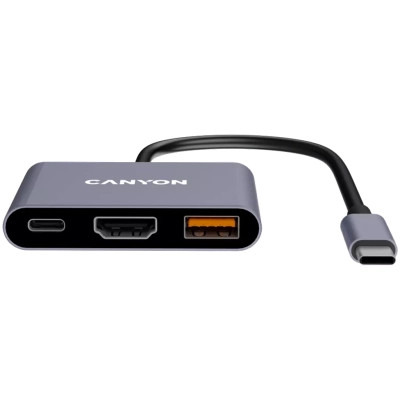 Концентратор Canyon hub DS-4 3in1 USB-C Grey (CNS-TDS4) Вінниця - фото 8