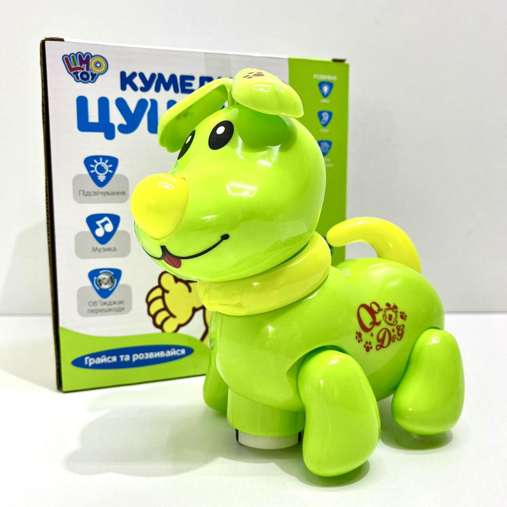 Собачка інтерактивна Limo Toy їздить світиться махає головою та хвостом Зелена (EM 070 A) Чернігів - фото 7