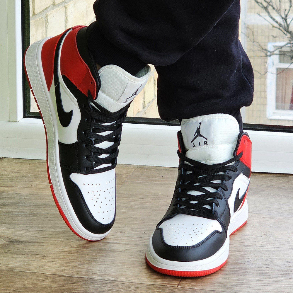 Высокие Термо Кроссовки Nike AIR Jordan Белые Красные Мужские Джордан Найк Еврозима (размеры: 41,42,43,44,45) Днепр - изображение 9