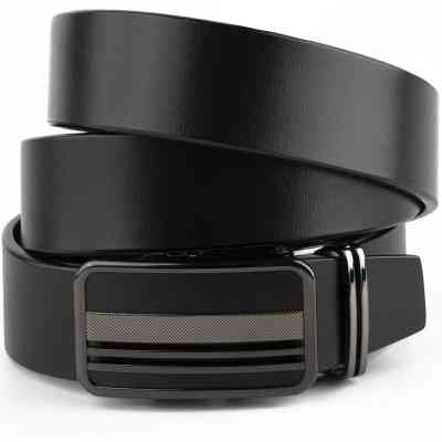 Ремень Vintage Мужской с автоматической пряжкой полоски Черный (20292) Винница