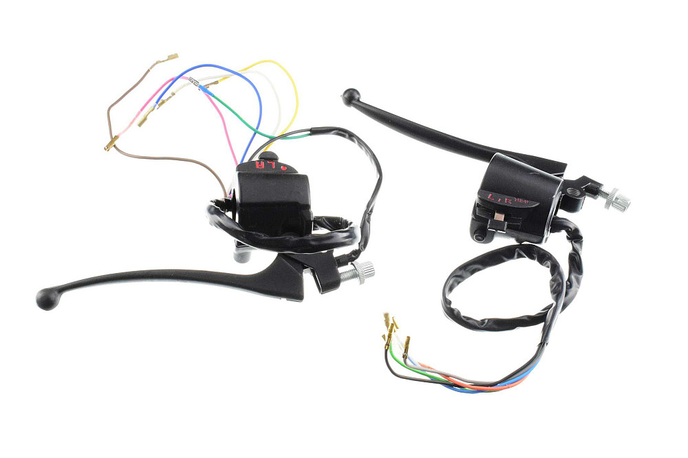 Блоки кнопок керма (пара) Suzuki AX100 (чорні, важелі, кріплення) KOMATCU (mod.A) Киев - изображение 1