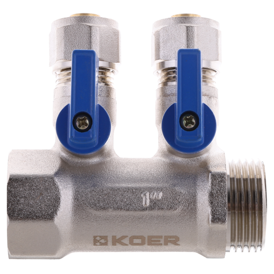 Колектор з кульовими кранами і фітингом Koer KR.1126-2 1