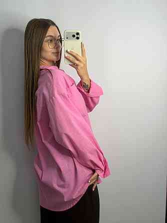 Жіноча літня сорочка oversize Рожевий, S/M Харків