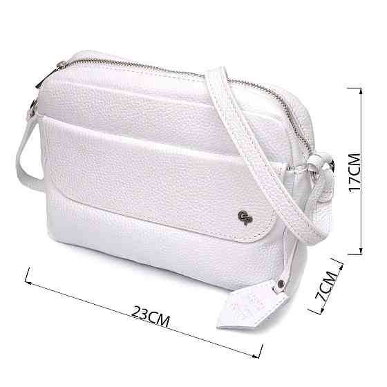 Женская сумка кросс-боди из натуральной кожи GRANDE PELLE 11650 Белая Киев