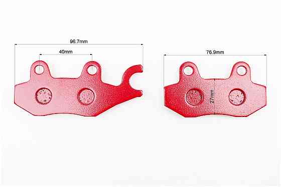 Гальмівні колодки (дискові) праве вухо, Viper - RACE/STORM/CG/СВ/HONDA-LS125;NSR 50;MBX 50/LIFAN/KYMCO-Pulsar/LONCIN, к-кт 2шт, червоні Киев