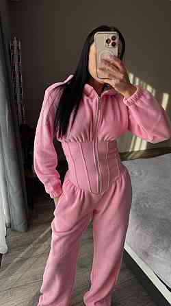 Жіночий стильний теплий корсетний комбінезон двосторонній фліс Рожевий, 42/44 Одеса