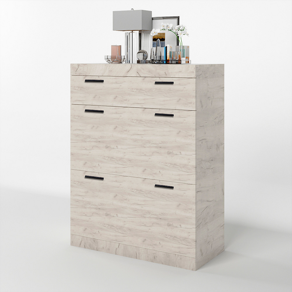 Тумба для обуви Эверест Соната ТО-800 80х38х106 дуб крафт белый (DTM-2725) Днепр - изображение 1