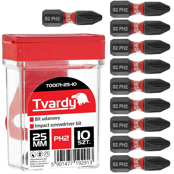 Біта удана "Tvardy" Philips Ph2 x 25мм Стрый - изображение 1