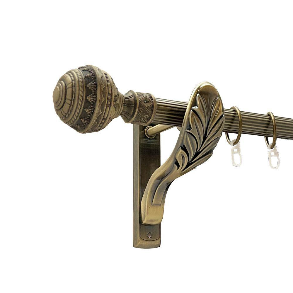 Карниз Orvit Арабеска металевий однорядний ретро рифлена труба кільце металеве Антик 25 мм 160 см Львов - изображение 1