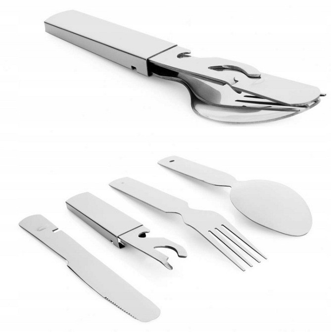 Туристичний Набір Столових приладів 4 предмети M-Tac "Essential Large" (HWCJ001S) Нержавіюча сталь Нововолинськ - фото 1