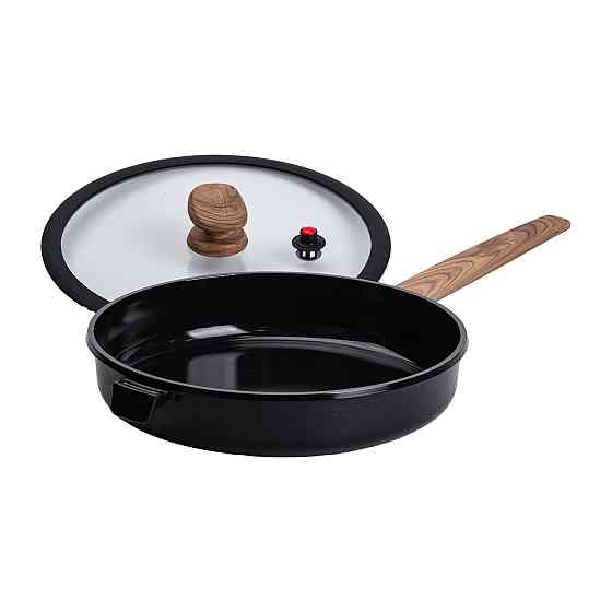 Алюмінієва сковорода з керамічним покриттям антипригарним 3,2 л Ø 28 см чорна MGC HP-4-459B Київ