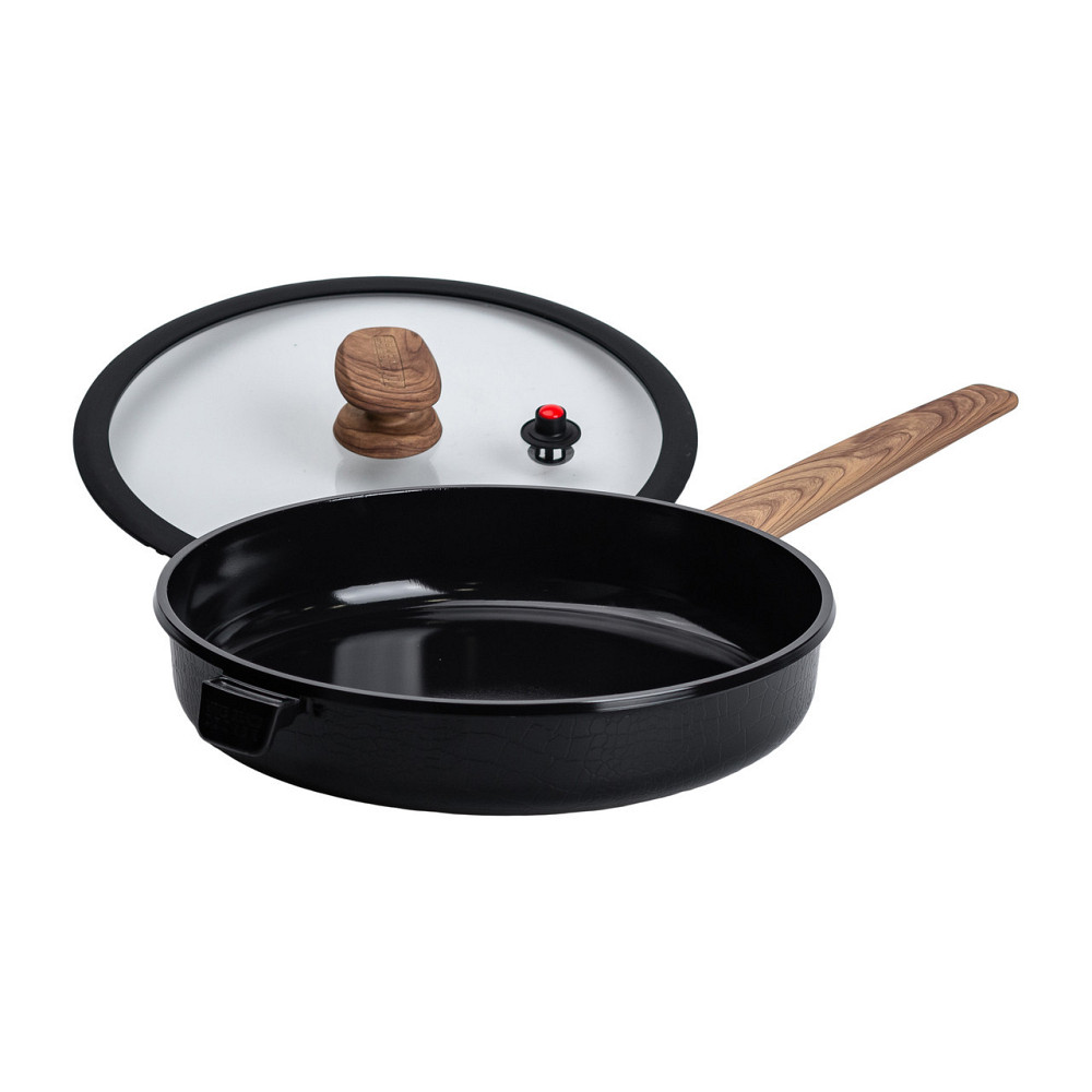 Алюминиевая сковорода с керамическим антипригарным покрытием 3,2 л Ø 28 см черная MGC HP-4-459B Киев - изображение 4